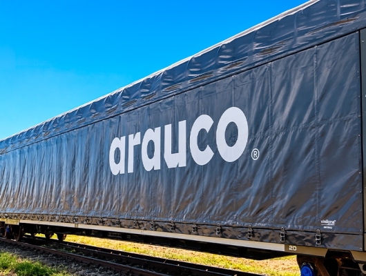 Clique para ver a notícia completa Arauco fortalece a estrutura logística do Projeto Sucuriú para escoar celulose até Santos (SP).
