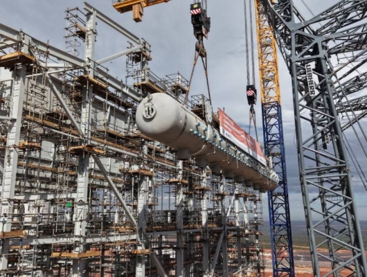 Clique para ver a notícia completa Maior caldeira de recuperação do mundo para fábrica de celulose recebe balão de vapor no Projeto Sucuriú